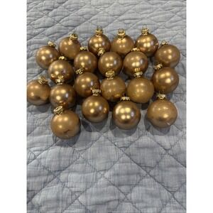 Vintage Lot Of 20 HD Glass Christmas Ornaments Gold Balls